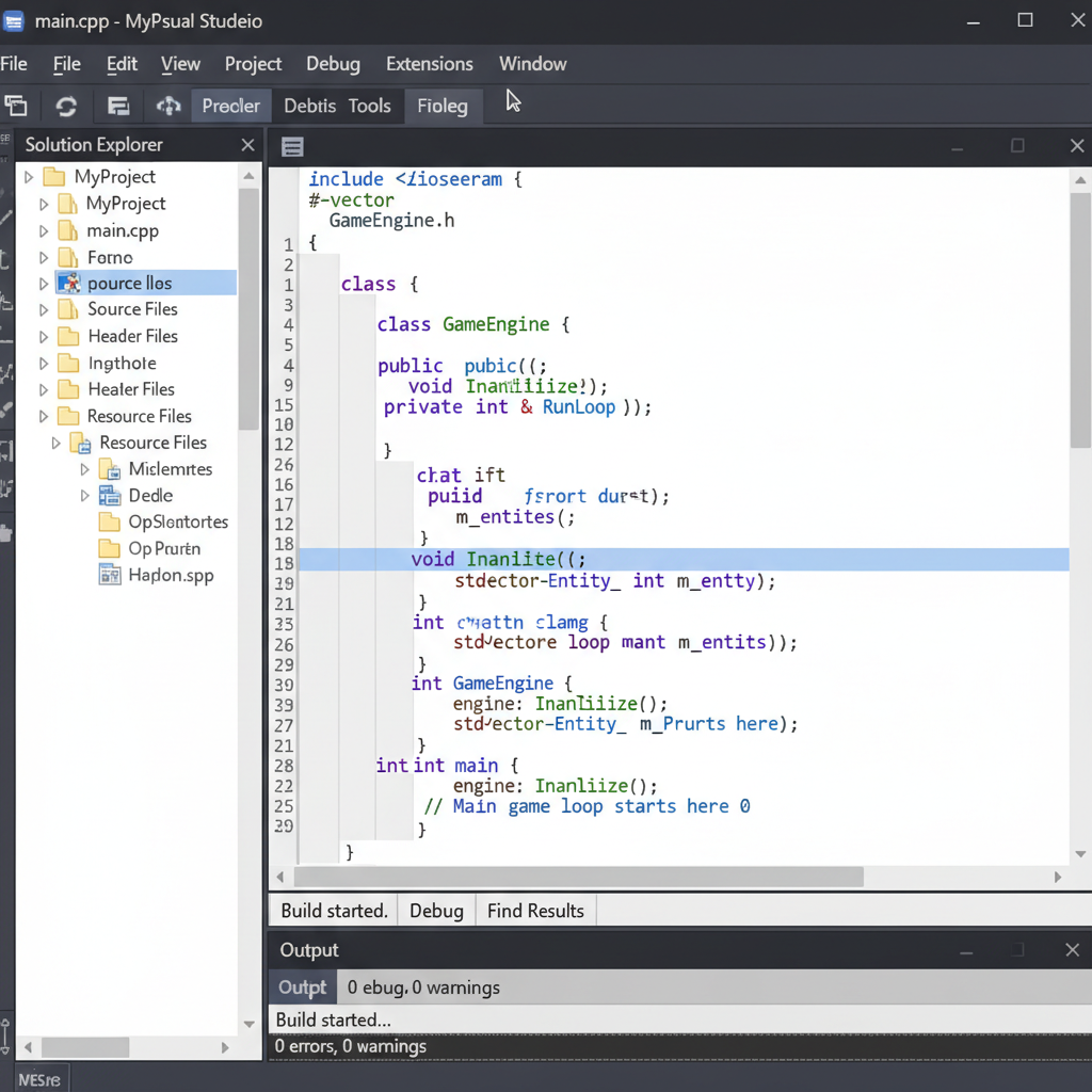 make a generic visual studio c++ code screenshot